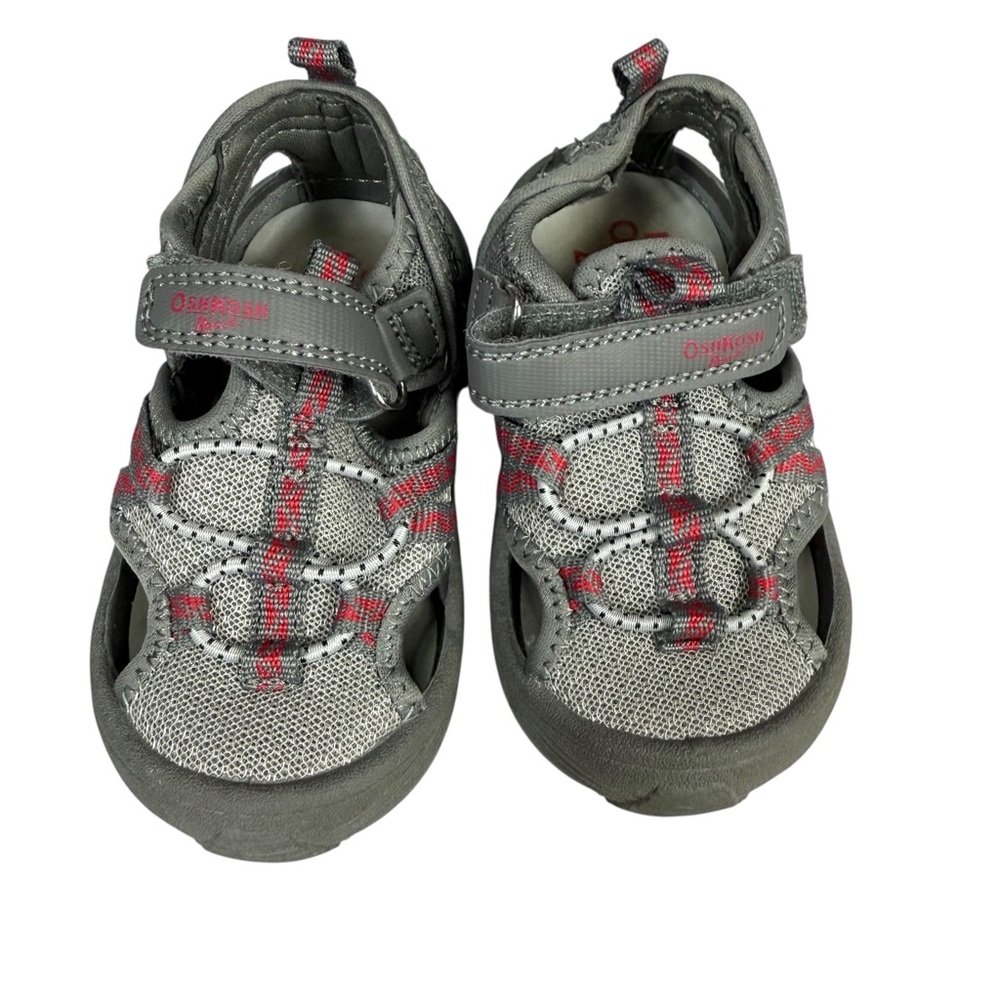 OshKosh B’gosh Washable Toddler Boys Closed-Toe Sport Sandals Grey & Red Size 6M